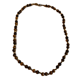 Vintage TIGERS EYE necklace, Approximately 17 1/2" - 18 3/4"